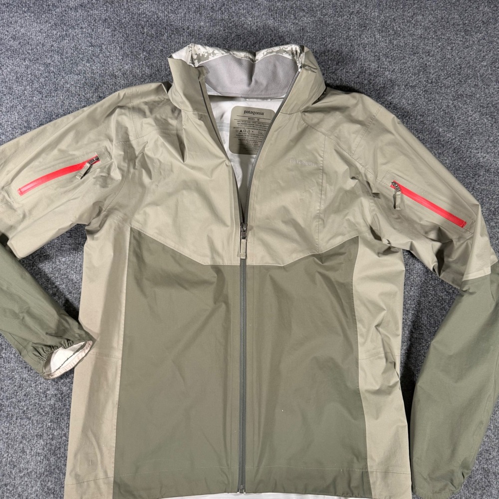 Patagonia Jacket Mens Medium 24120 SP15 Softshell Ripstop Khaki Green Full Zip M